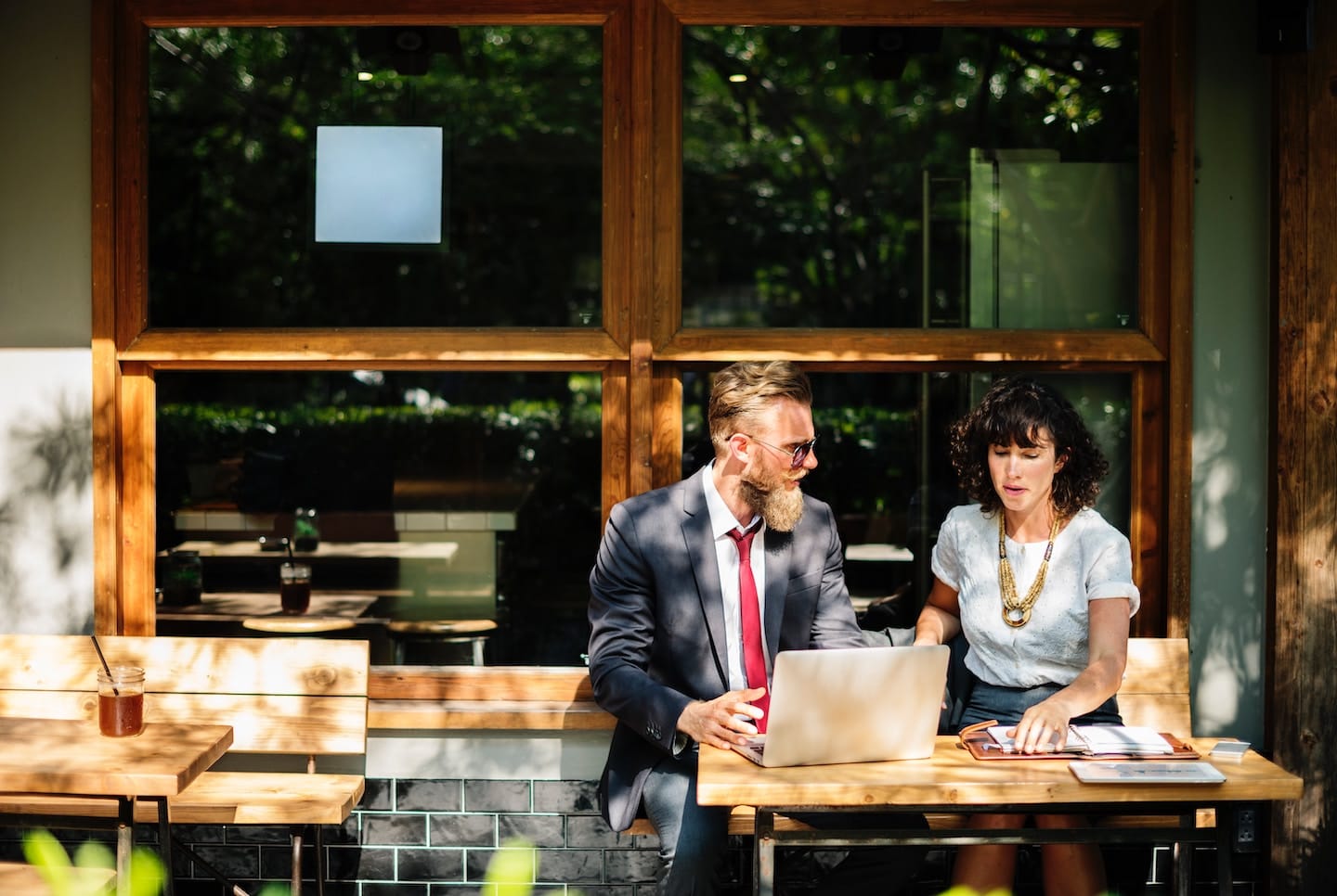 Business meeting around a table